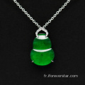 Pendentif Jadeite Cucurbit en or blanc 18K